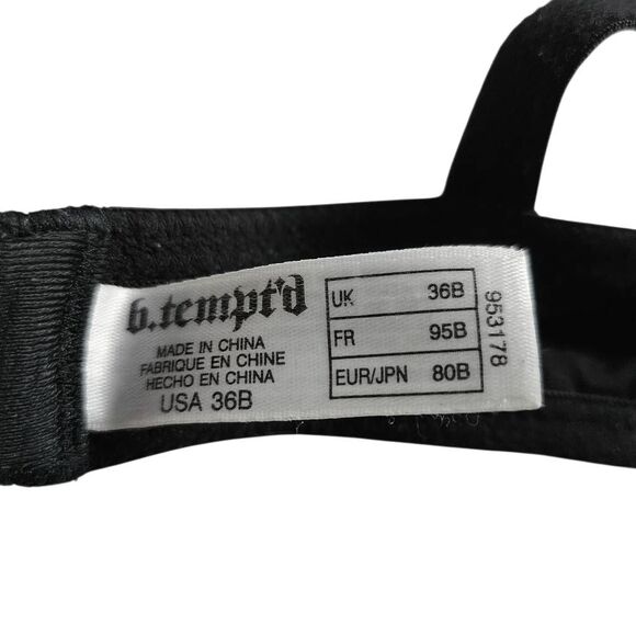 goth floral lace balconette bra - Picture 5 of 6